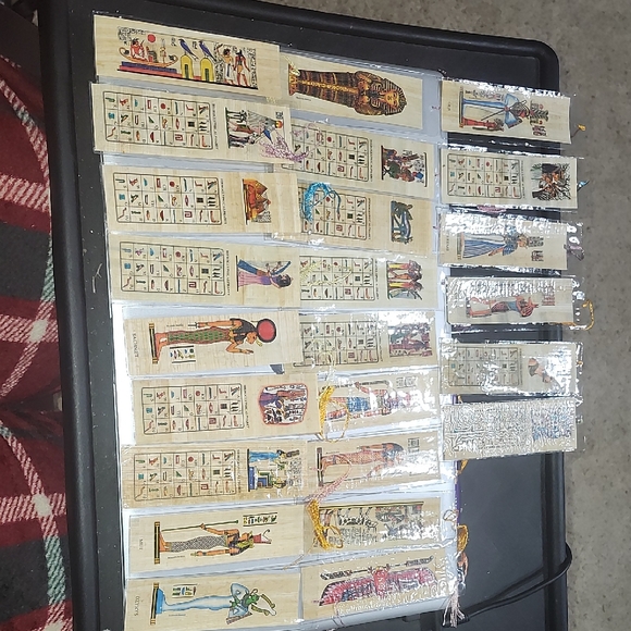 24 Egyptian Papyrus Art book marker Set - Picture 1 of 10